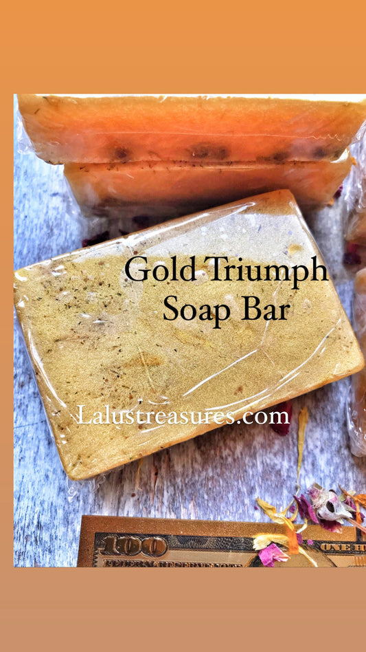 Gold Triumph Herbal Soap for Prosperity, Abundance, Achievement & Triumph