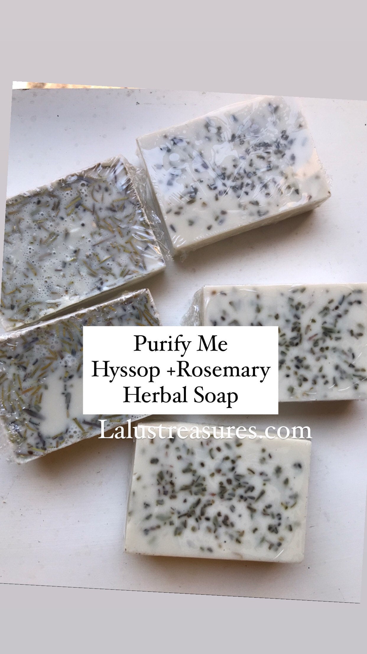Holy Hyssop & Rosemary Spiritual Cleansing Soap, Remove Hexes, Hoodoo, Jinxes, Santeria