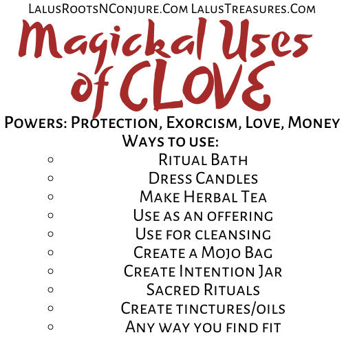 Clove-Powers: Protection, Exorcism, Love, Money